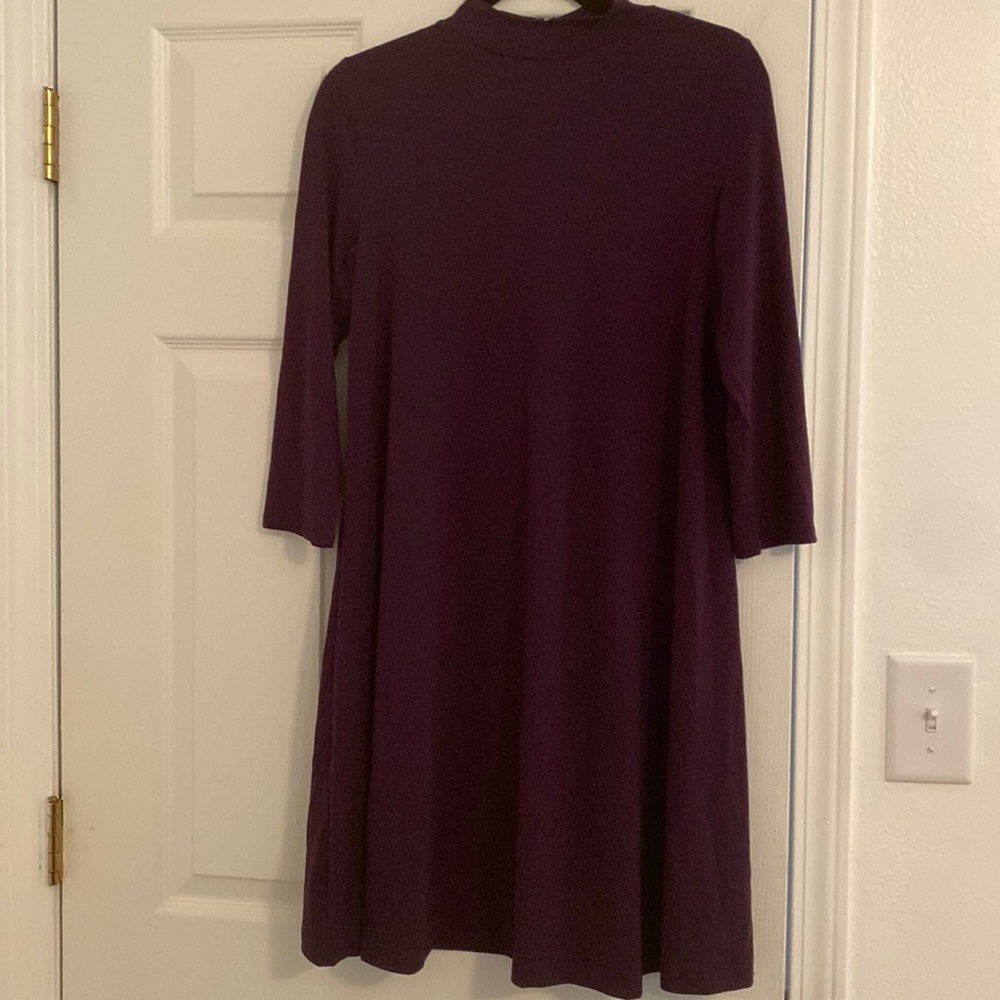 Deep purple, spandex, long sleeve dress. Small